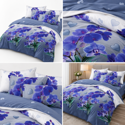 Lenjerie de pat din bumbac finet flori 756