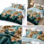 Lenjerie de pat din bumbac finet flori 757