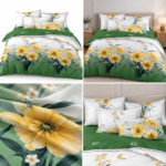 Lenjerie de pat din bumbac finet flori 764