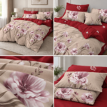 Lenjerie de pat din bumbac finet flori 775