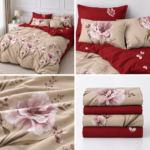 Lenjerie de pat din bumbac finet flori 775