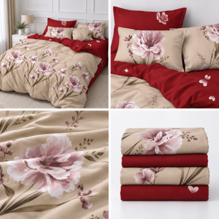 Lenjerie de pat din bumbac finet flori 775