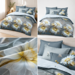 Lenjerie de pat din bumbac finet flori 786