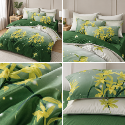 Lenjerie de pat din bumbac finet flori 788