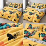 Lenjerie de pat din bumbac finet fluturi 372