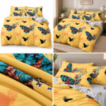 Lenjerie de pat din bumbac finet fluturi 372