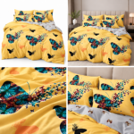 Lenjerie de pat din bumbac finet fluturi 372
