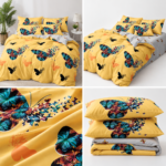 Lenjerie de pat din bumbac finet fluturi 372