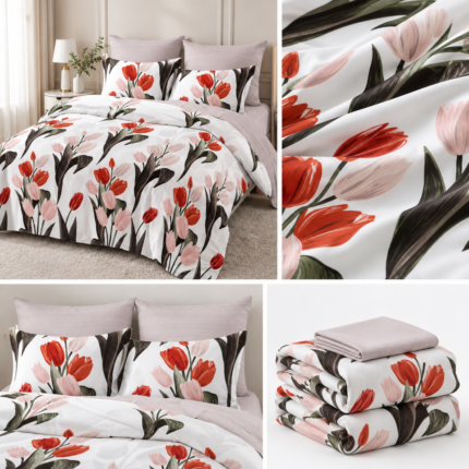 Lenjerie de pat din bumbac finet Super Elegant Pucioasa 1055