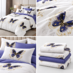 Lenjerie de pat din bumbac finet Super Elegant Pucioasa fluturi 1031
