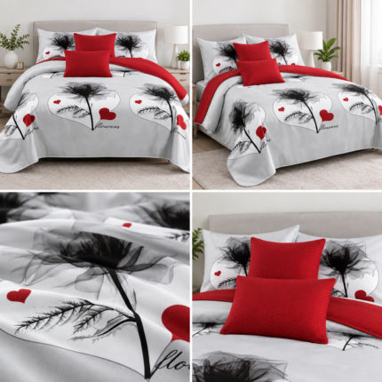 Lenjerie de pat din bumbac finet Super Elegant Pucioasa inimi 563