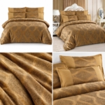 Lenjerie de pat din CATIFEA, 6 piese, classic brown