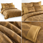 Lenjerie de pat din CATIFEA, 6 piese, classic brown