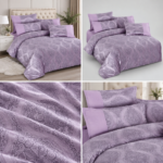 Lenjerie de pat din CATIFEA, 6 piese, lila