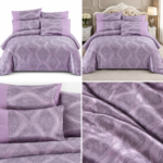 Lenjerie de pat din CATIFEA, 6 piese, lila
