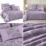 Lenjerie de pat din CATIFEA, 6 piese, lila