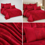 Lenjerie de pat din CATIFEA, 6 piese, red