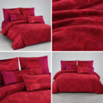 Lenjerie de pat din CATIFEA, 6 piese, rosie