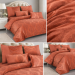 Lenjerie de pat din CATIFEA, 6 piese, rubin