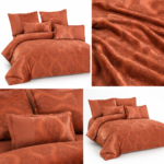 Lenjerie de pat din CATIFEA, 6 piese, rubin