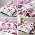 Lenjerie de pat dublu din finet magnolie roz