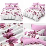 Lenjerie de pat dublu din finet magnolie roz
