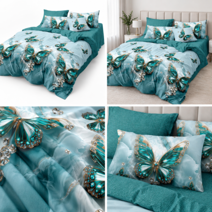 Lenjerie de pat dublu finet fluture 25