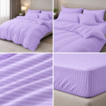 Lenjerie de pat hotel BUMBAC DAMASC cu elastic E27