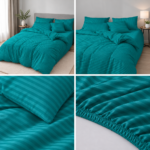 Lenjerie de pat hotel BUMBAC DAMASC cu elastic E34