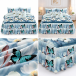 Lenjerie din finet cu volanase blu butterfly