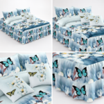 Lenjerie din finet cu volanase blu butterfly