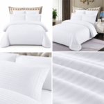 Lenjerie hoteliera Damasc 100% pentru pat Single alb
