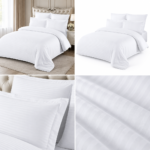 Lenjerie hoteliera Damasc 100% pentru pat Single alb