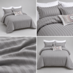 Lenjerie hoteliera Damasc pentru pat Single cu elastic 1D54