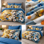 Lenjerie pat dublu 5 D DIGITAL PRINT cu elastic 5D01