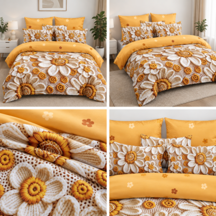 Lenjerie pat dublu 5 D DIGITAL PRINT cu elastic 5D39
