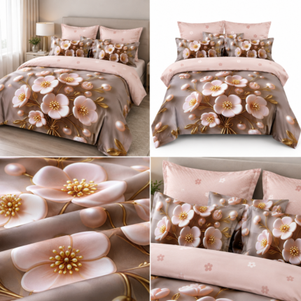 Lenjerie pat dublu 5 D DIGITAL PRINT cu elastic 5D49