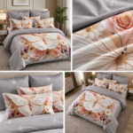 Lenjerie pat dublu 5 D DIGITAL PRINT cu elastic 5D52