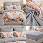 Lenjerie pat dublu 5 D DIGITAL PRINT cu elastic 5D52