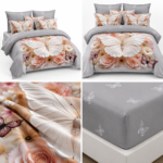 Lenjerie pat dublu 5 D DIGITAL PRINT cu elastic 5D52