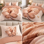 Lenjerie pat dublu 5 D DIGITAL PRINT cu elastic 6 piese  5D40