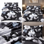 Lenjerie pat dublu 5 D DIGITAL PRINT cu elastic 6 piese 5D43