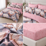 Lenjerie pat dublu 5 D DIGITAL PRINT inimi cu elastic 5D33