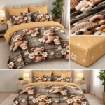 Lenjerie pat dublu 5 D DIGITAL PRINT URSULETI cu elastic 5D29