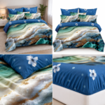 Lenjerie pat dublu 5D DIGITAL PRINT cu elastic 5D91