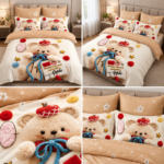 Lenjerie pat dublu cu ursuleti 5D DIGITAL PRINT cu elastic 5D94