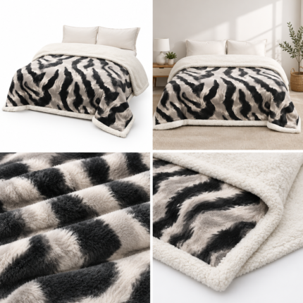 Patura pufoasa cu blanita cocolino 200 cm x 230 cm  PBE02