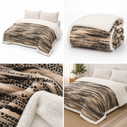 Patura pufoasa cu blanita cocolino 200 cm x 230 cm  PBE07