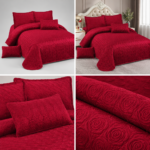 Set Cuvertura de Pat din catifea red