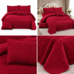 Set Cuvertura de Pat din catifea red